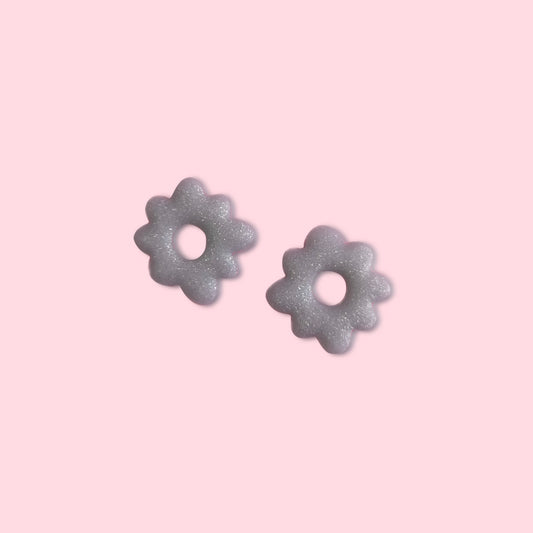 Pendiente Pepita glitter plateado