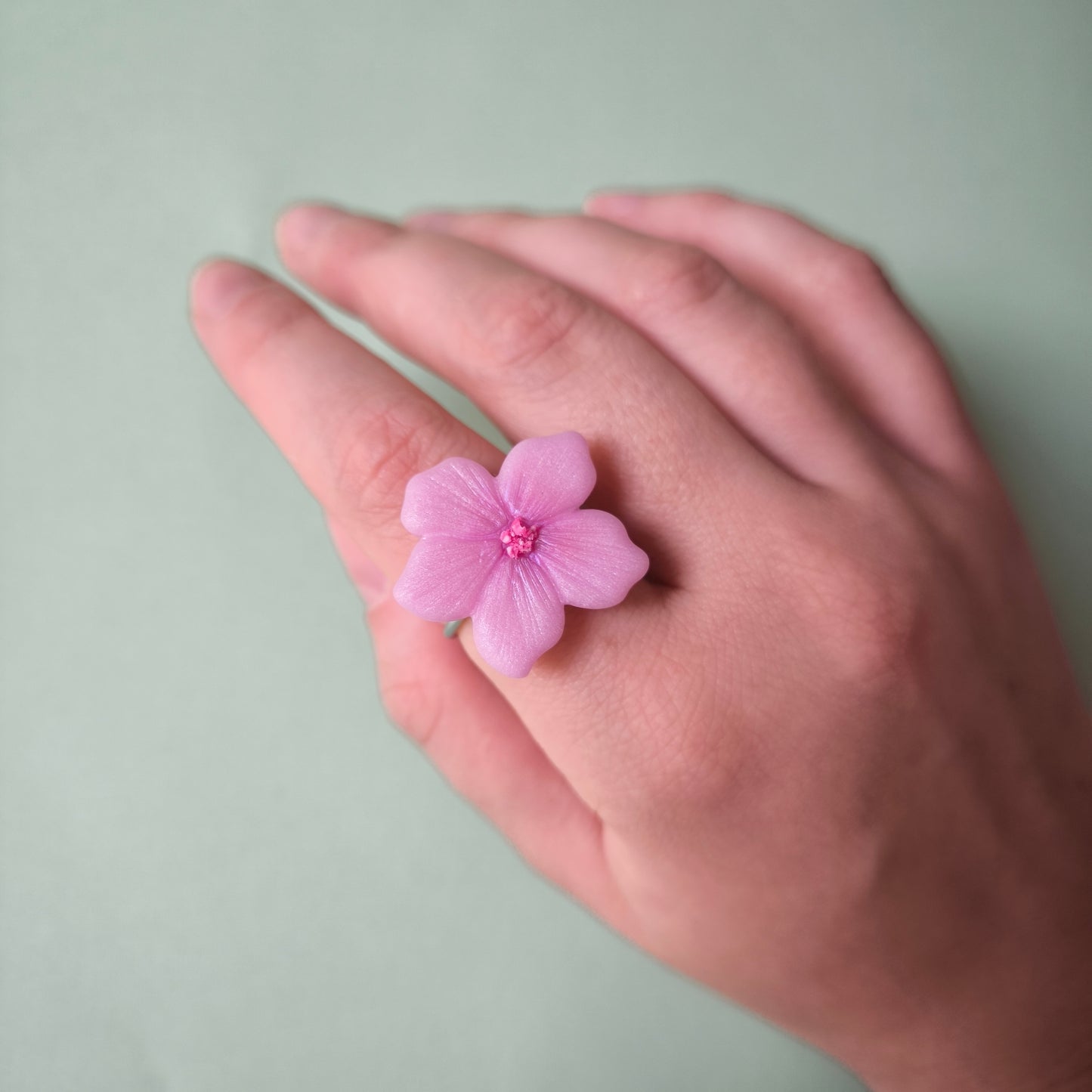 Anillo Flor Lupe rosa