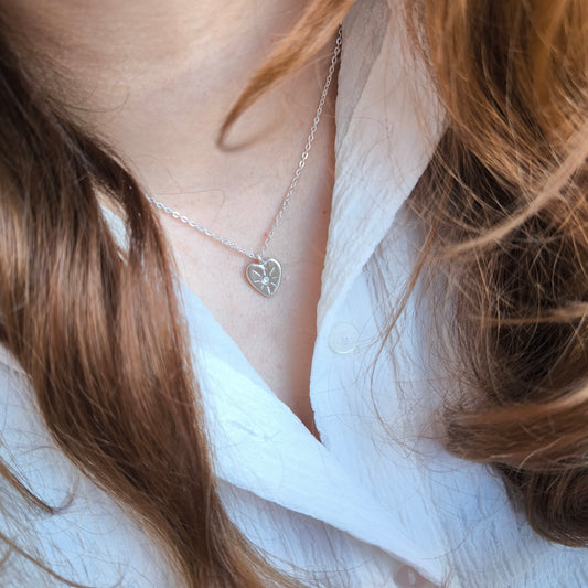 *one of a kind* Heartbeat Necklace with Swarovski opal crystal
