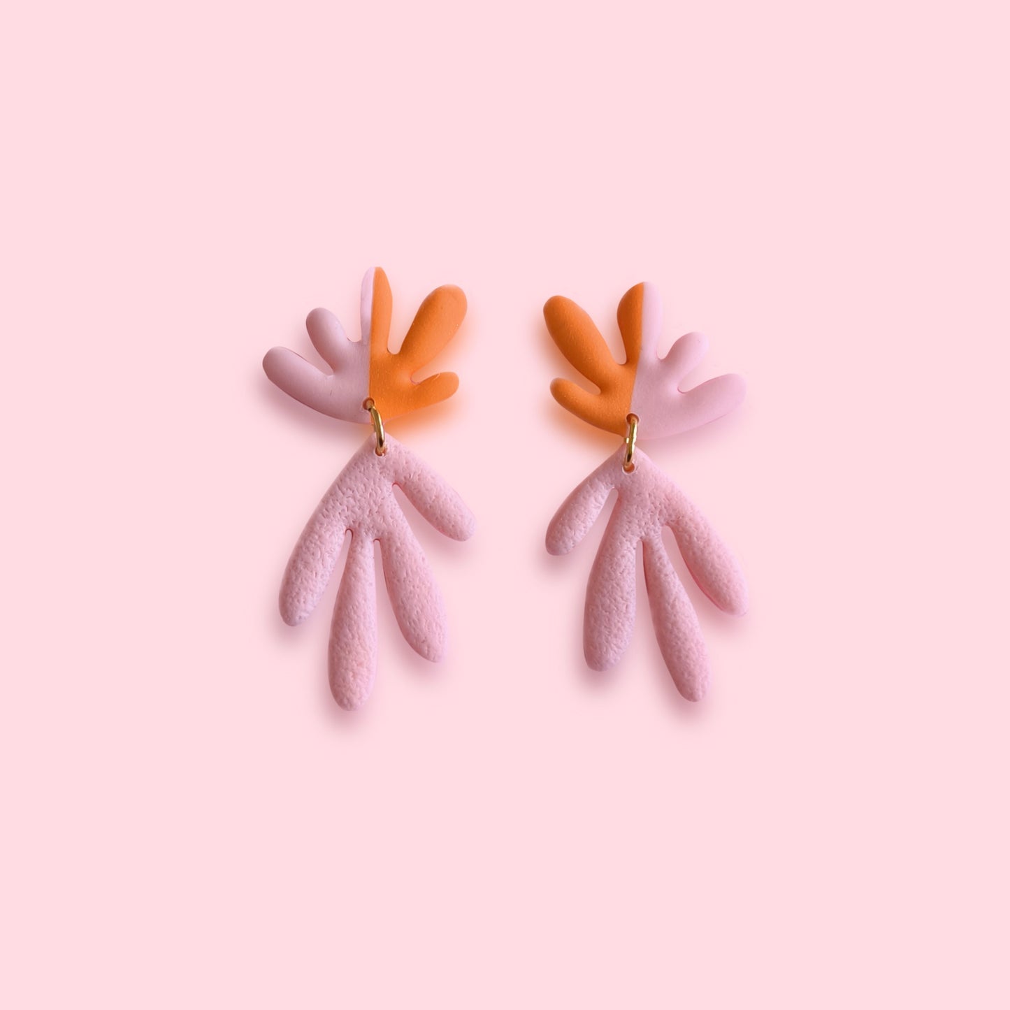 Pendiente Coralina rosa y naranja