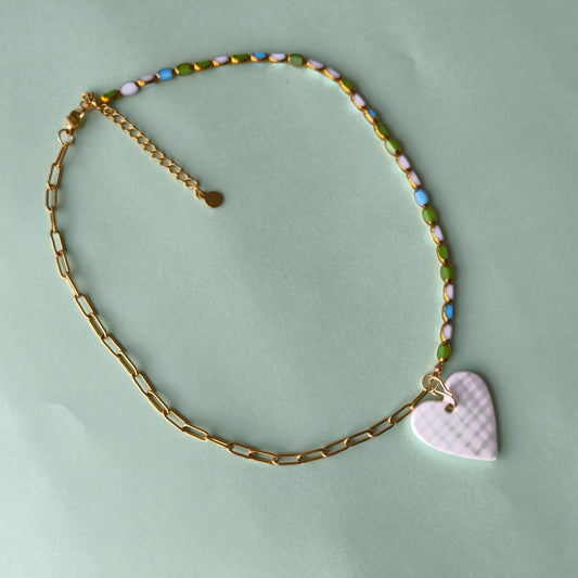 collar artesanales en arcilla polimérica. Hipoalergenicos, livianos. Hechos en España. Stock limitado. Acero inoxidable. Pintado a mano