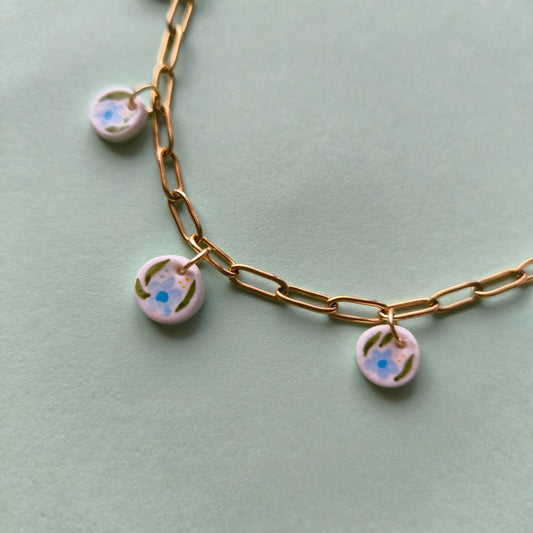 collar artesanales en arcilla polimérica. Hipoalergenicos, livianos. Hechos en España. Stock limitado. Acero inoxidable. Pintado a mano