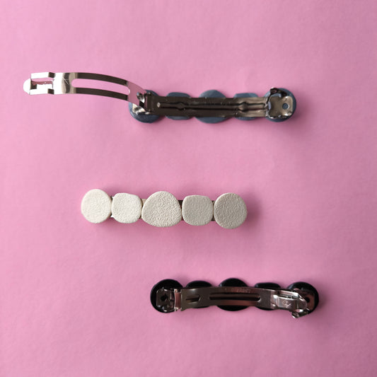 pasador cabello artesanal en arcilla polimérica. Hipoalergenicos, livianos. Hechos en España. Stock limitado. Acero inoxidable.