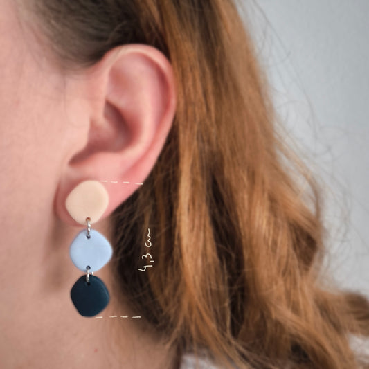 Pendientes artesanales en arcilla polimérica. Hipoalergenicos, livianos. Hechos en España. Stock limitado. Acero inoxidable