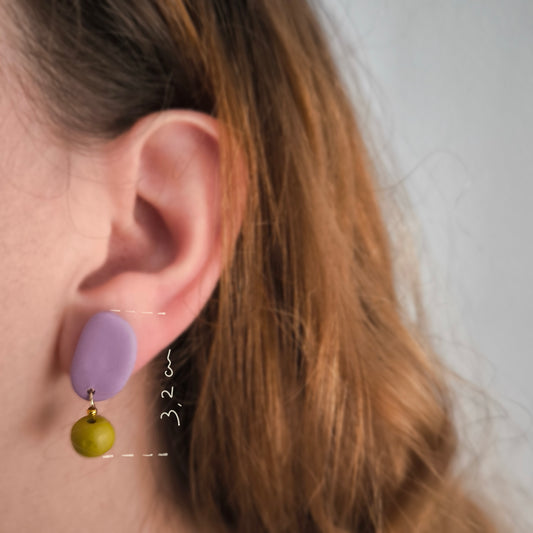 Pendientes artesanales en arcilla polimérica. Hipoalergenicos, livianos. Hechos en España. Stock limitado. Acero inoxidable