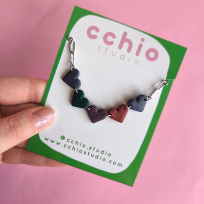 Collar artesanal en arcilla polimérica. Hipoalergenicos, livianos. Hechos en España. Stock limitado. Acero inoxidable. 