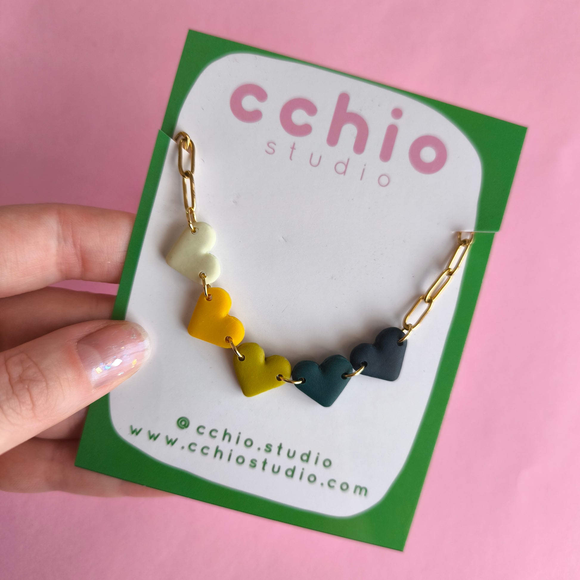 Collar artesanal en arcilla polimérica. Hipoalergenicos, livianos. Hechos en España. Stock limitado. Acero inoxidable. 