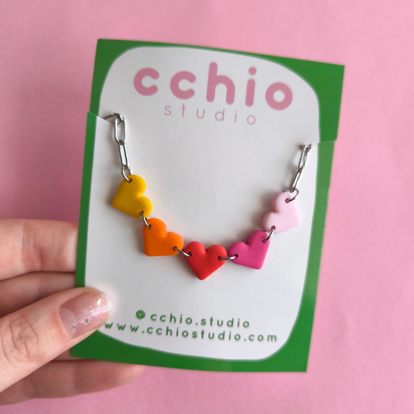 Collar artesanal en arcilla polimérica. Hipoalergenicos, livianos. Hechos en España. Stock limitado. Acero inoxidable. 