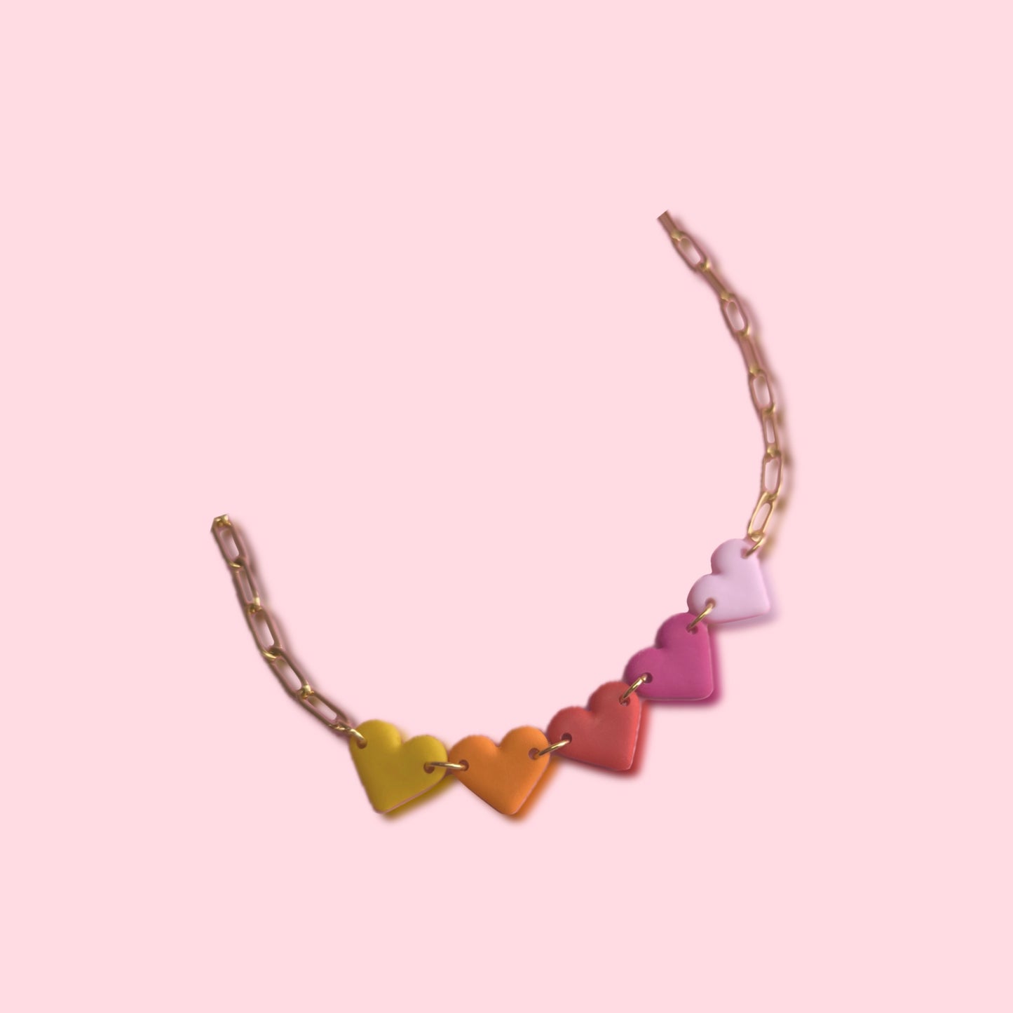 Collar mini corazón multicolor