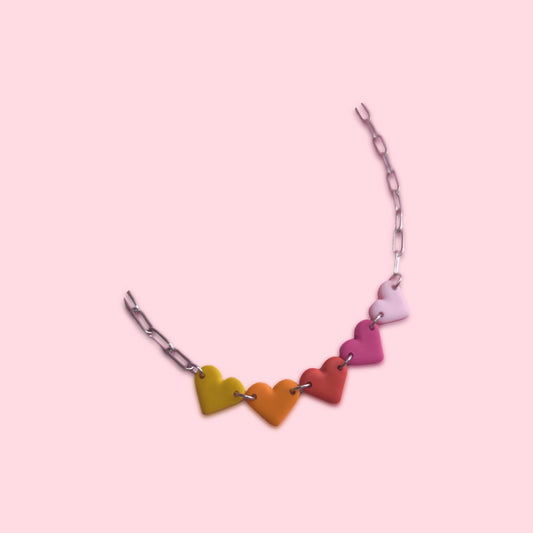 Collar mini corazón multicolor