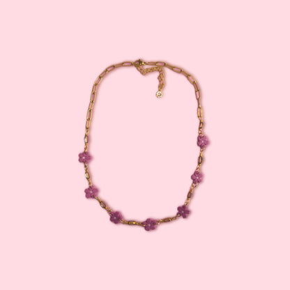 Collar flores Blossom magenta