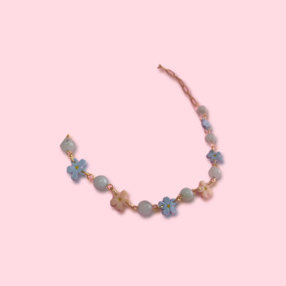 Collar flores Blossom celeste y rosa