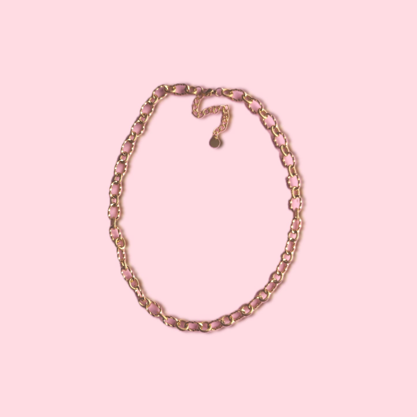 Cadena flor Lupe  blanco glitter y rosa cadena