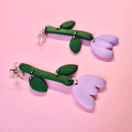 Pendiente Tulipán lila