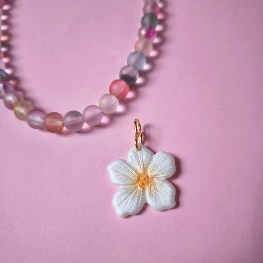 Collar flor Lupe cuentas vidrio color