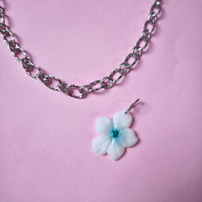 Charm Lupe blanco glitter y Rosa