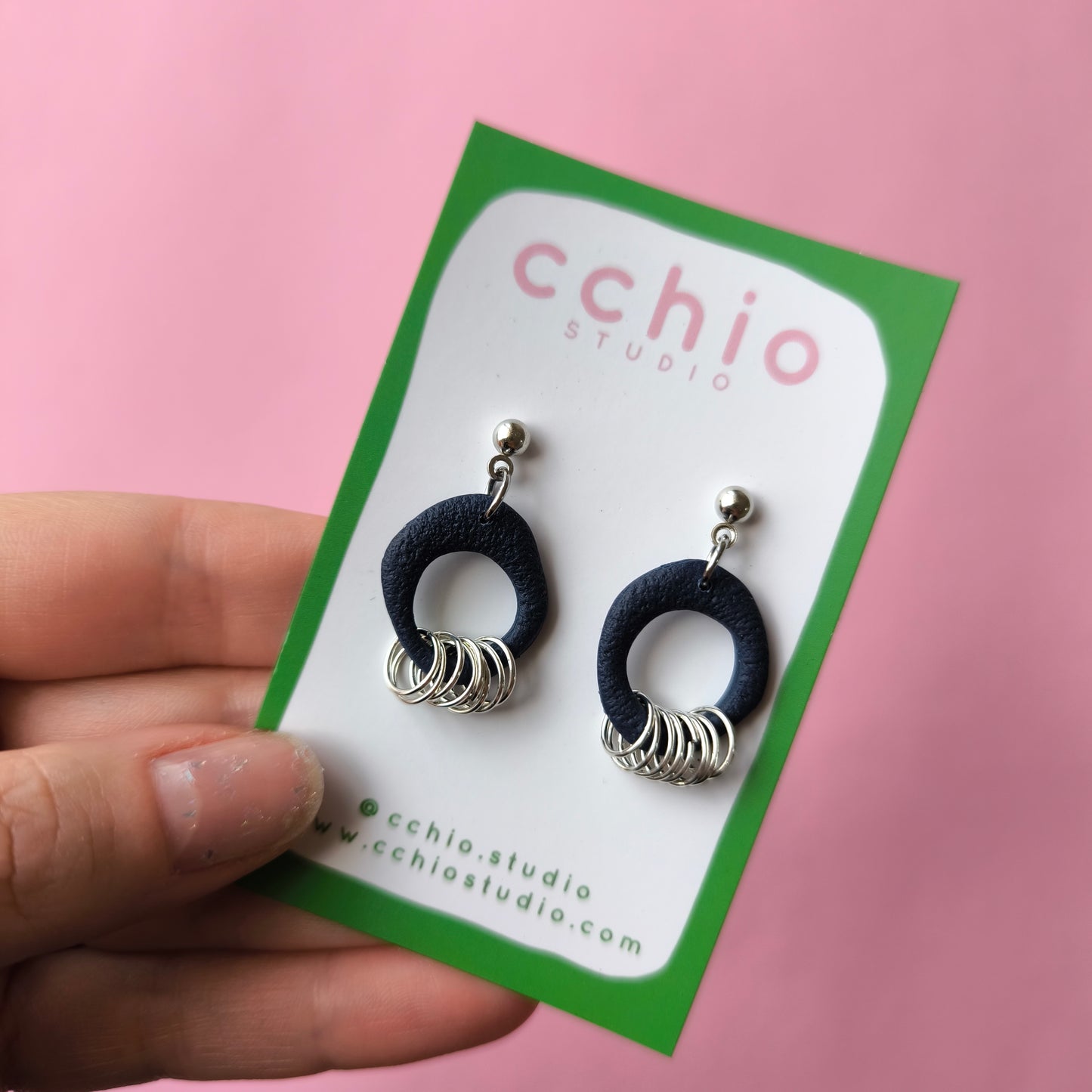 Pendiente Alba azul marino