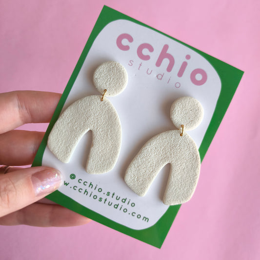 Pendiente Leti hueso textura