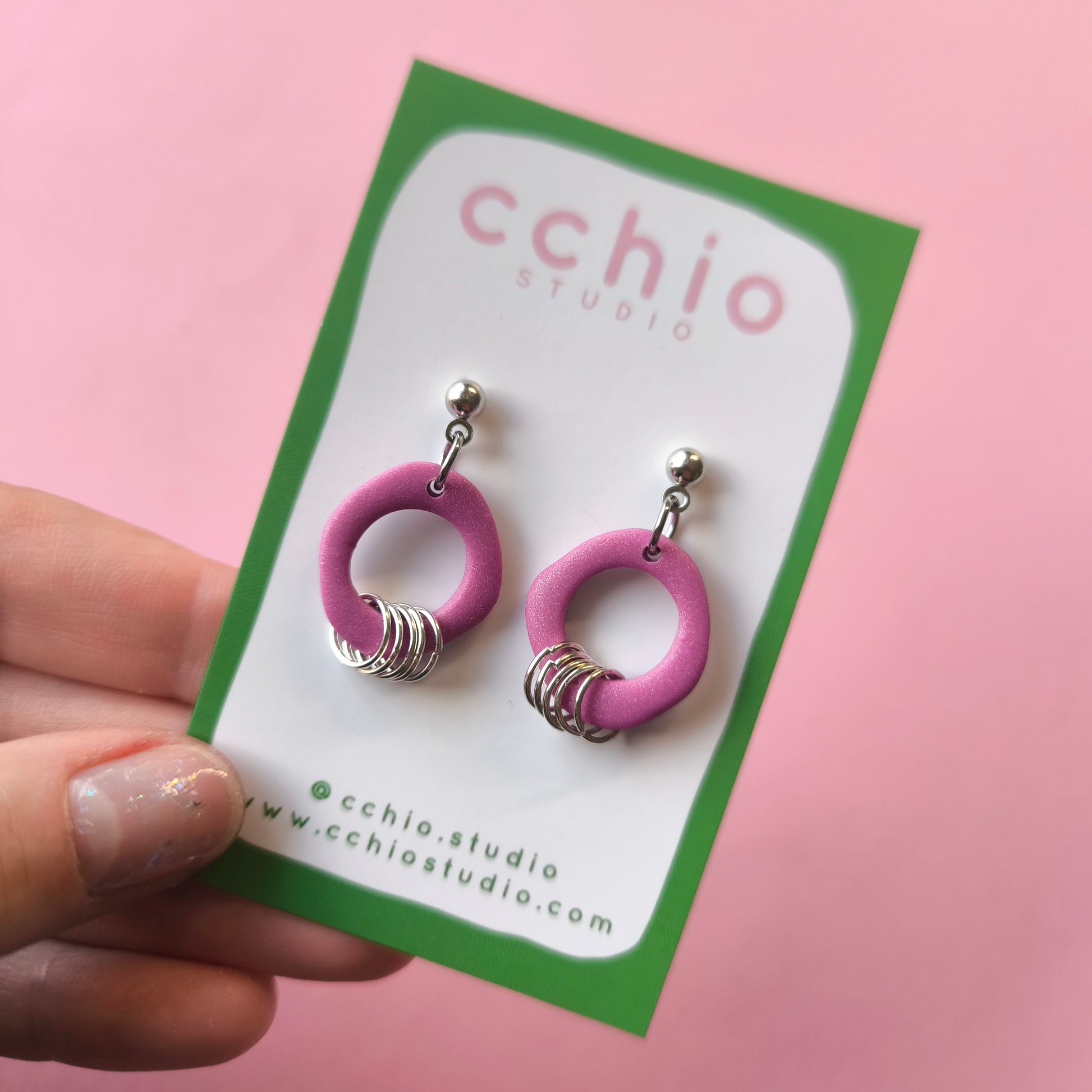 Pendientes artesanales en arcilla polimérica. Hipoalergenicos, livianos. Hechos en España. Stock limitado. Acero inoxidable