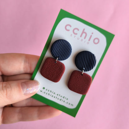 Pendientes artesanales en arcilla polimérica. Hipoalergenicos, livianos. Hechos en España. Stock limitado. Acero inoxidable