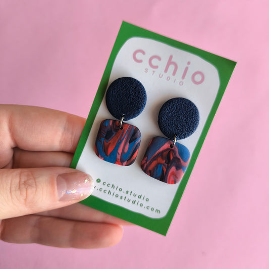 Pendientes artesanales en arcilla polimérica. Hipoalergenicos, livianos. Hechos en España. Stock limitado. Acero inoxidable