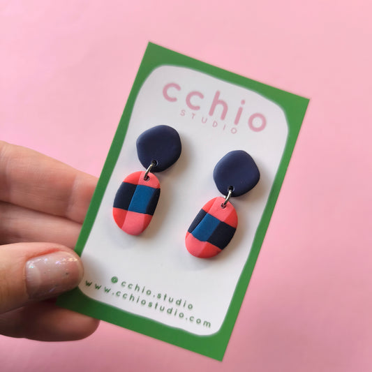 Pendientes artesanales en arcilla polimérica. Hipoalergenicos, livianos. Hechos en España. Stock limitado. Acero inoxidable