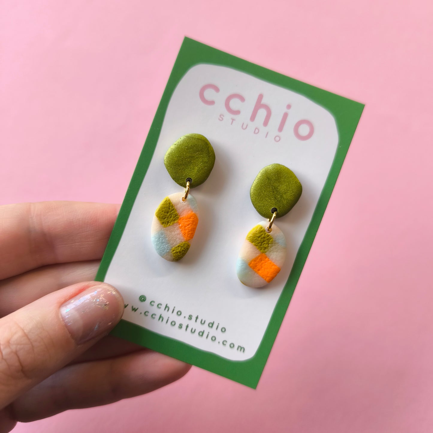 Pendientes artesanales en arcilla polimérica. Hipoalergenicos, livianos. Hechos en España. Stock limitado. Acero inoxidable