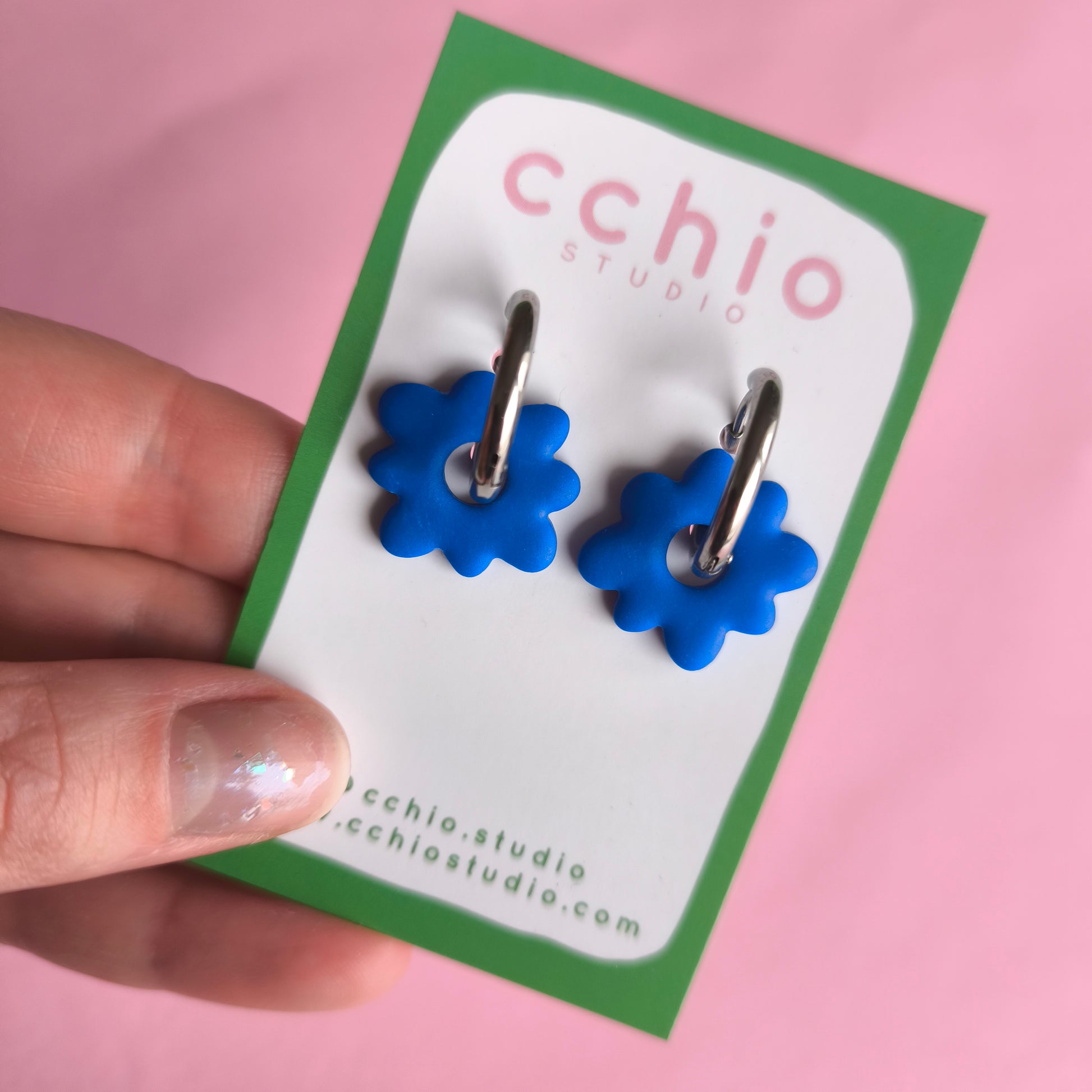 Pendientes artesanales en arcilla polimérica. Hipoalergenicos, livianos. Hechos en España. Stock limitado. Acero inoxidable