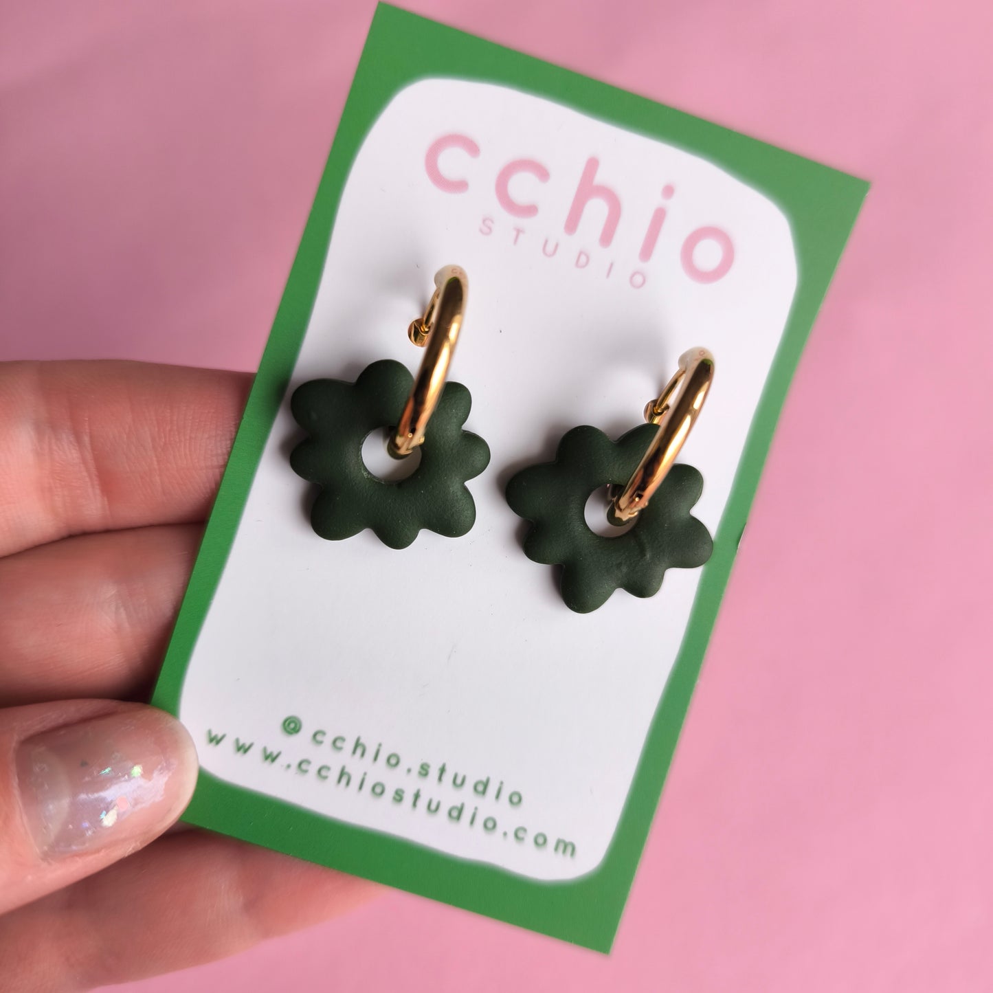 Pendientes artesanales en arcilla polimérica. Hipoalergenicos, livianos. Hechos en España. Stock limitado. Acero inoxidable