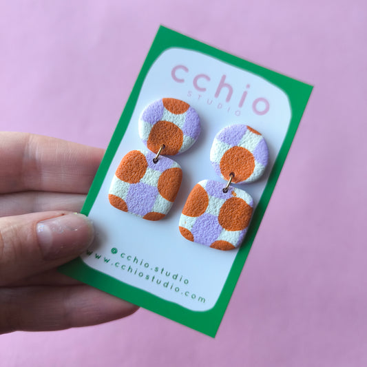 Pendientes artesanales en arcilla polimérica. Hipoalergenicos, livianos. Hechos en España. Stock limitado. Acero inoxidable