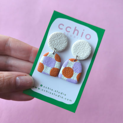 Pendientes artesanales en arcilla polimérica. Hipoalergenicos, livianos. Hechos en España. Stock limitado. Acero inoxidable