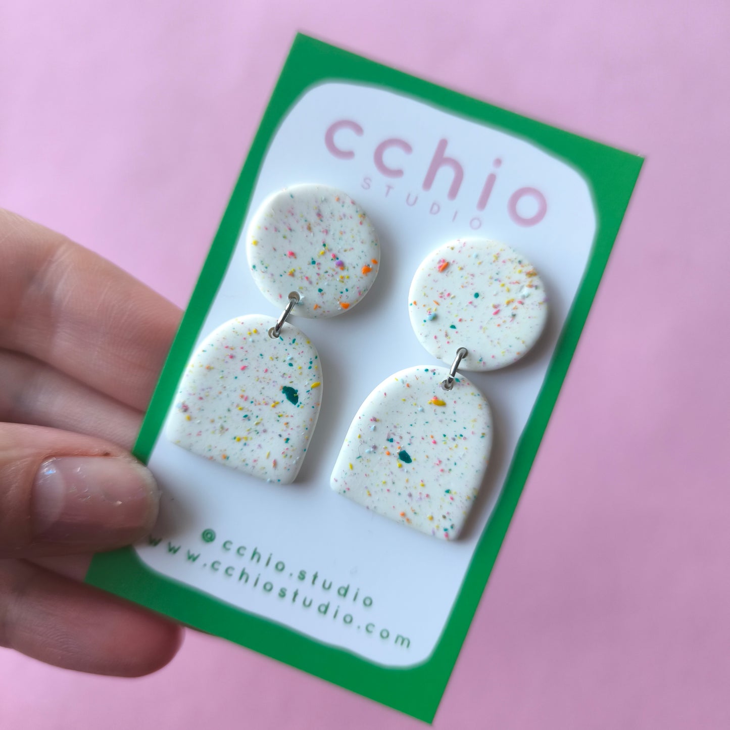 Pendientes artesanales en arcilla polimérica. Hipoalergenicos, livianos. Hechos en España. Stock limitado. Acero inoxidable