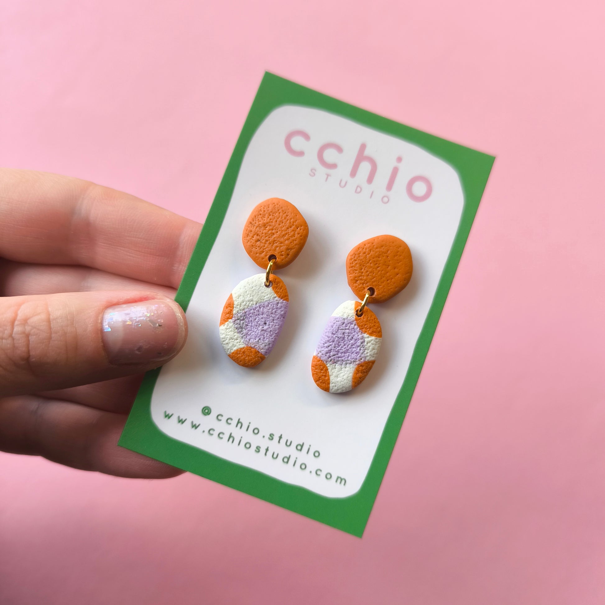 Pendientes artesanales en arcilla polimérica. Hipoalergenicos, livianos. Hechos en España. Stock limitado. Acero inoxidable