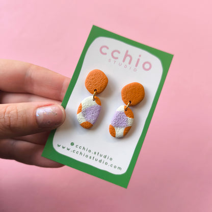 Pendientes artesanales en arcilla polimérica. Hipoalergenicos, livianos. Hechos en España. Stock limitado. Acero inoxidable