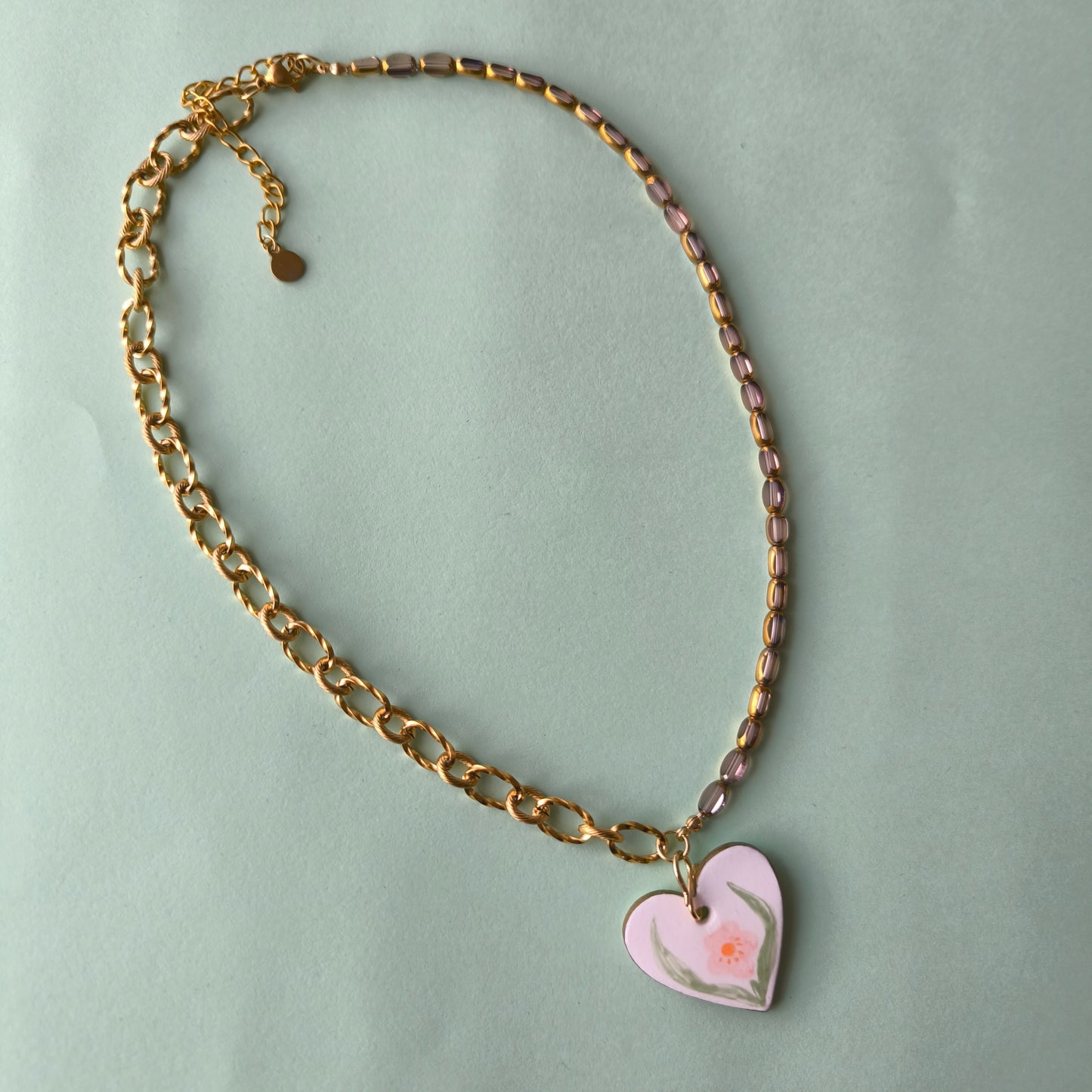 collar artesanales en arcilla polimérica. Hipoalergenicos, livianos. Hechos en España. Stock limitado. Acero inoxidable. Pintado a mano