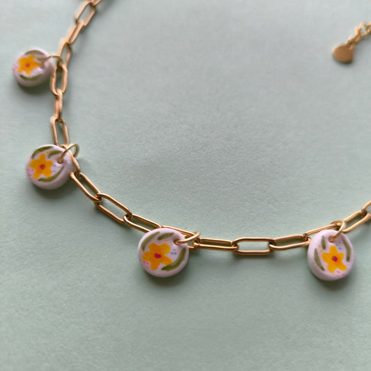 collar artesanales en arcilla polimérica. Hipoalergenicos, livianos. Hechos en España. Stock limitado. Acero inoxidable. Pintado a mano