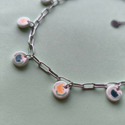 collar artesanales en arcilla polimérica. Hipoalergenicos, livianos. Hechos en España. Stock limitado. Acero inoxidable. Pintado a mano