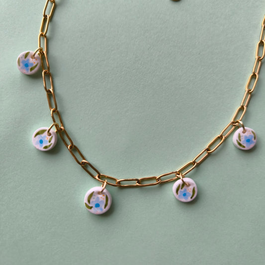 collar artesanales en arcilla polimérica. Hipoalergenicos, livianos. Hechos en España. Stock limitado. Acero inoxidable. Pintado a mano