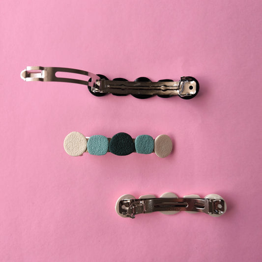 pasador cabello artesanal en arcilla polimérica. Hipoalergenicos, livianos. Hechos en España. Stock limitado. Acero inoxidable. 