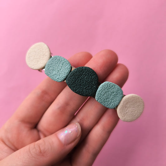 pasador cabello artesanal en arcilla polimérica. Hipoalergenicos, livianos. Hechos en España. Stock limitado. Acero inoxidable. 