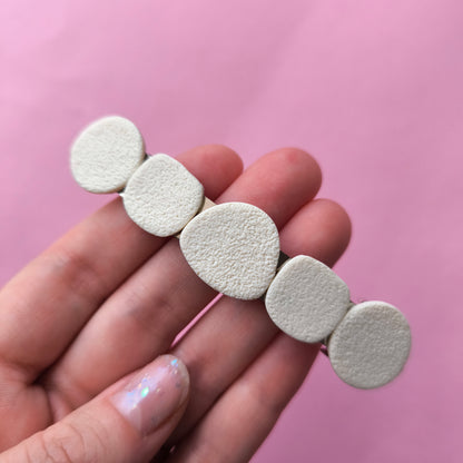 pasador cabello artesanal en arcilla polimérica. Hipoalergenicos, livianos. Hechos en España. Stock limitado. Acero inoxidable. 