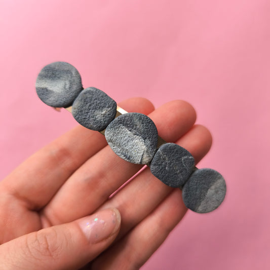 pasador cabello artesanal en arcilla polimérica. Hipoalergenicos, livianos. Hechos en España. Stock limitado. Acero inoxidable. 