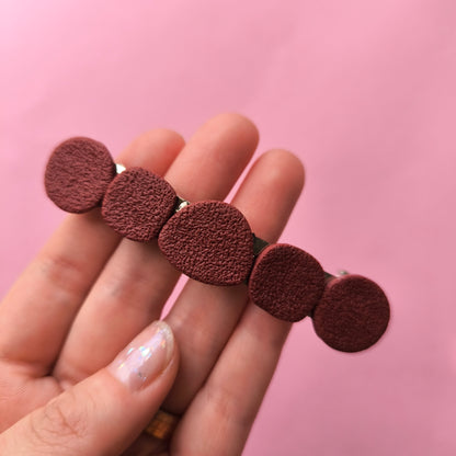 pasador cabello artesanal en arcilla polimérica. Hipoalergenicos, livianos. Hechos en España. Stock limitado. Acero inoxidable. 