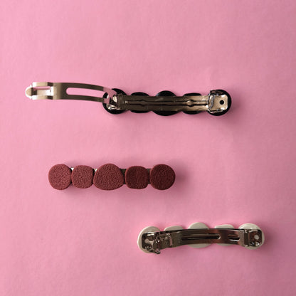 pasador cabello artesanal en arcilla polimérica. Hipoalergenicos, livianos. Hechos en España. Stock limitado. Acero inoxidable. 