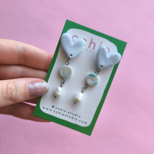 Pendientes artesanales en arcilla polimérica. Hipoalergenicos, livianos. Hechos en España. Stock limitado. Acero inoxidable