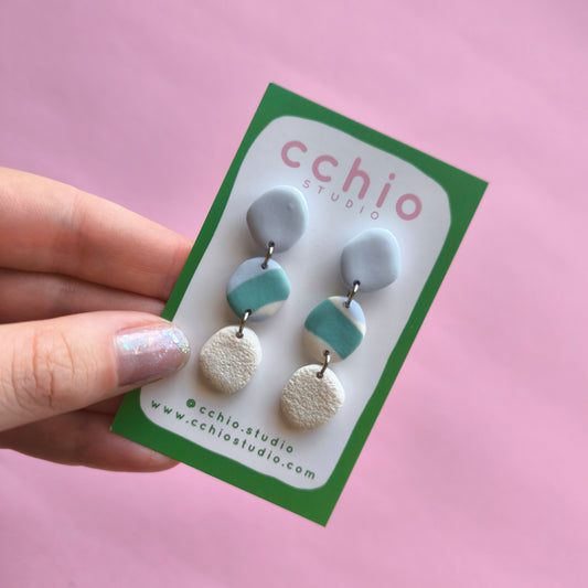 Pendientes artesanales en arcilla polimérica. Hipoalergenicos, livianos. Hechos en España. Stock limitado. Acero inoxidable