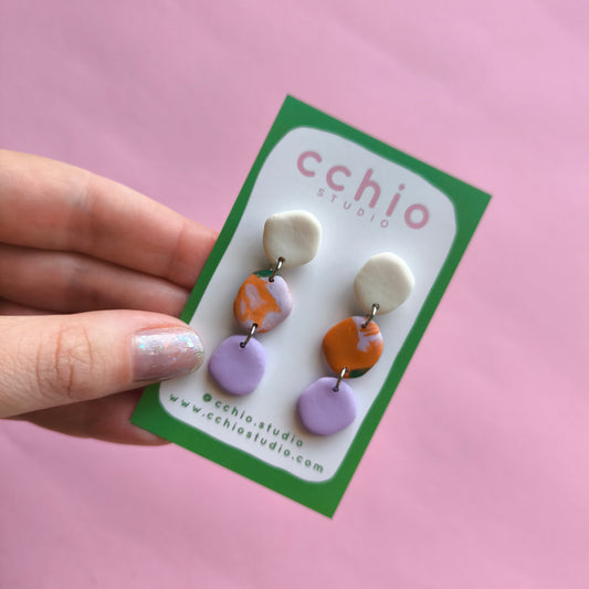 Pendientes artesanales en arcilla polimérica. Hipoalergenicos, livianos. Hechos en España. Stock limitado. Acero inoxidable