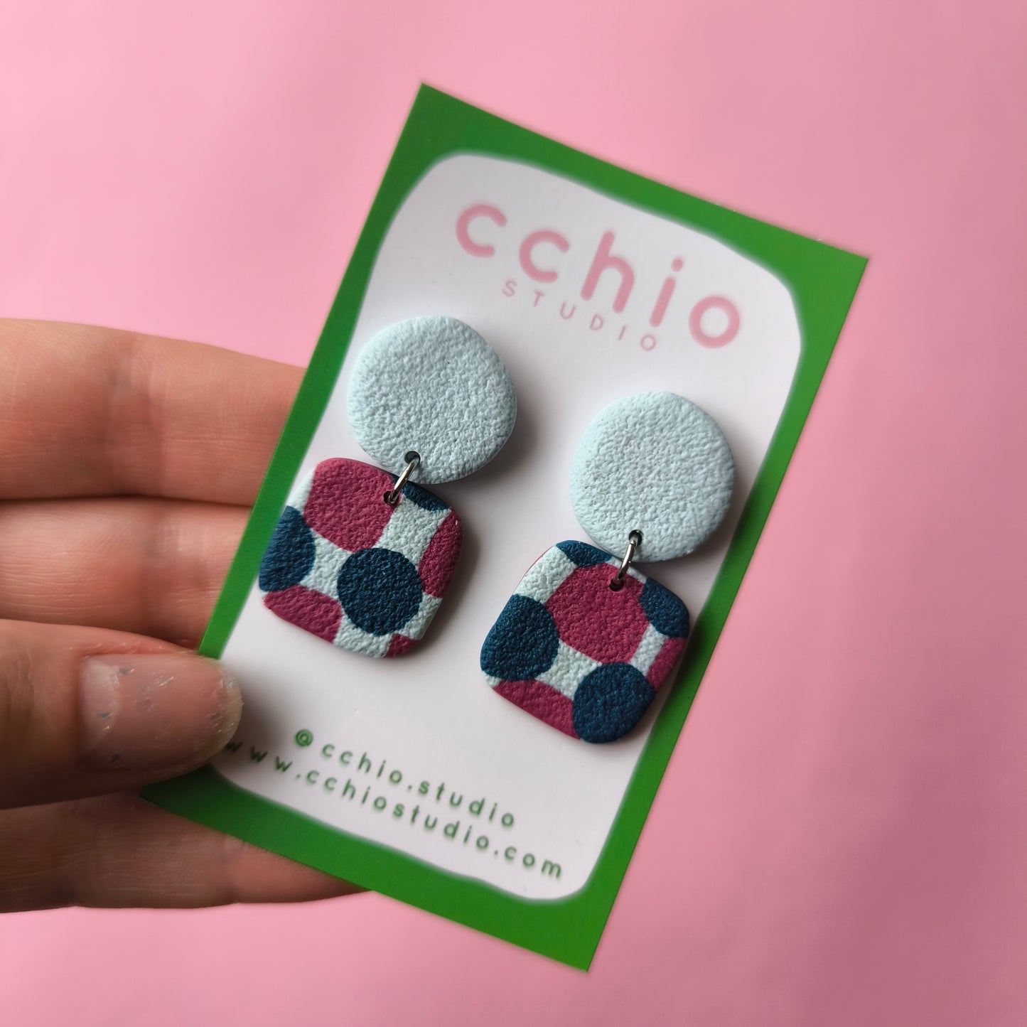 Pendientes artesanales en arcilla polimérica. Hipoalergenicos, livianos. Hechos en España. Stock limitado. Acero inoxidable