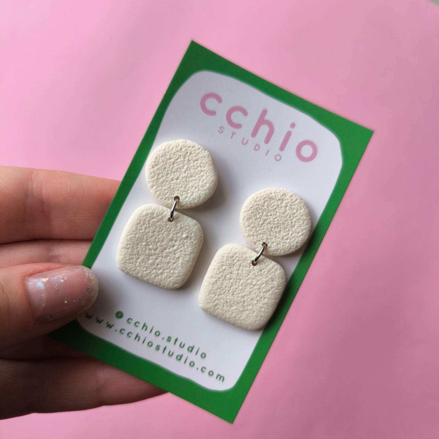 Pendientes artesanales en arcilla polimérica. Hipoalergenicos, livianos. Hechos en España. Stock limitado. Acero inoxidable