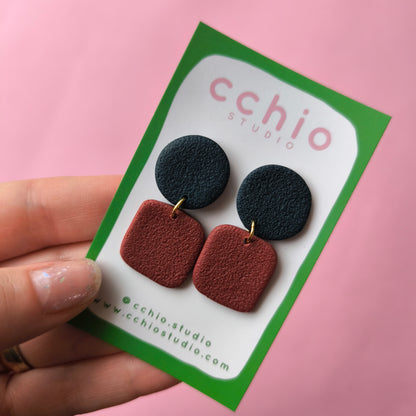 Pendientes artesanales en arcilla polimérica. Hipoalergenicos, livianos. Hechos en España. Stock limitado. Acero inoxidable